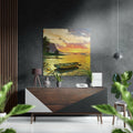 Sunset and Boat Brushed Aluminium Dibond Wall Art