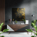 Yellow Smoke Brushed Aluminium Dibond Wall Art
