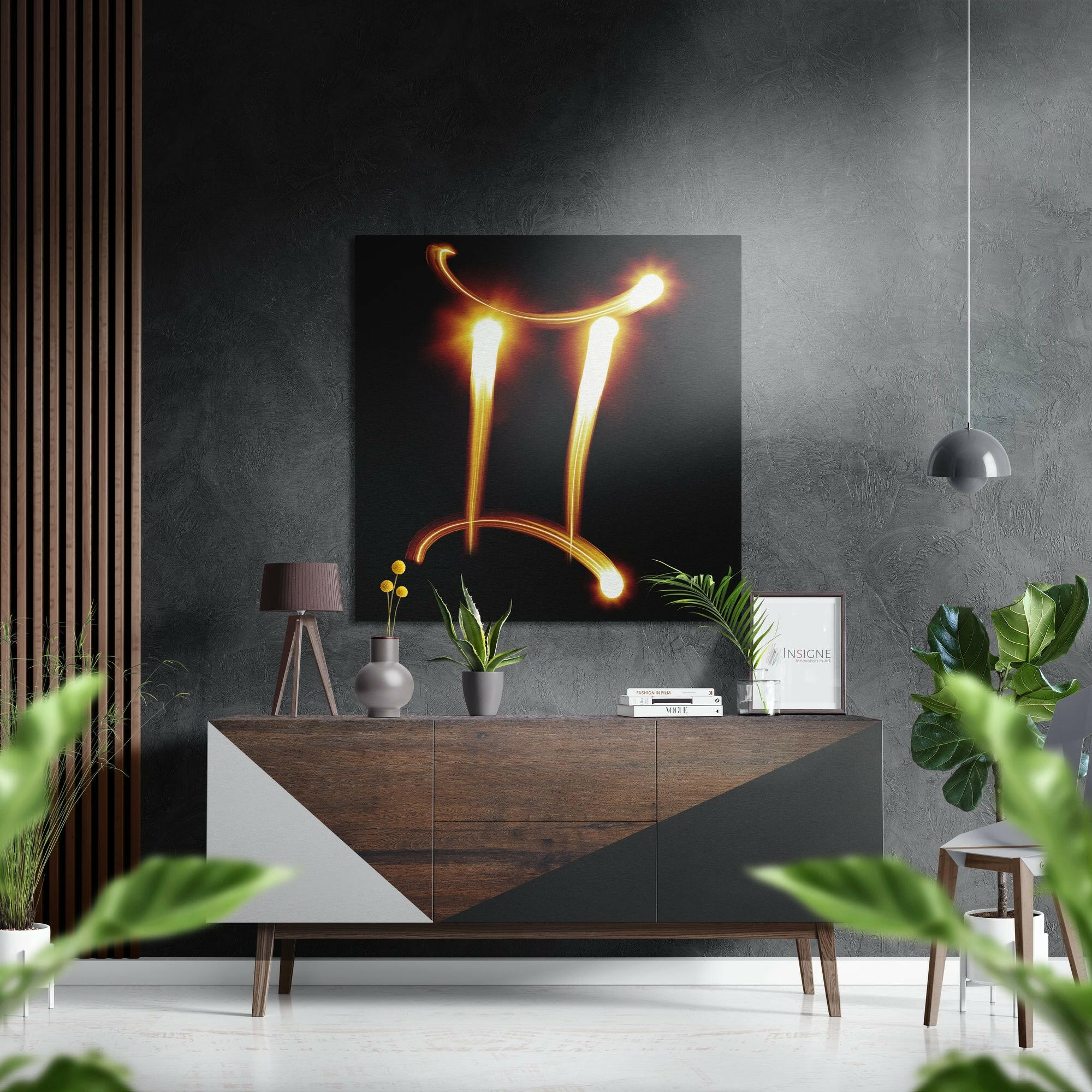 Gemini Brushed Aluminium Dibond Wall Art