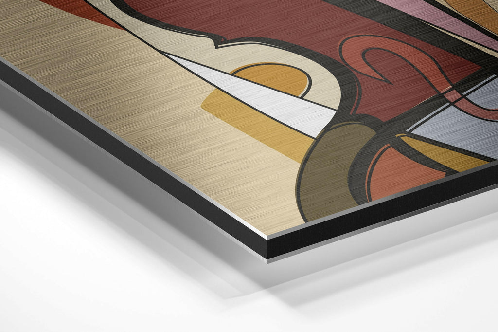 Picasso Style Brushed Aluminium Dibond Wall Art