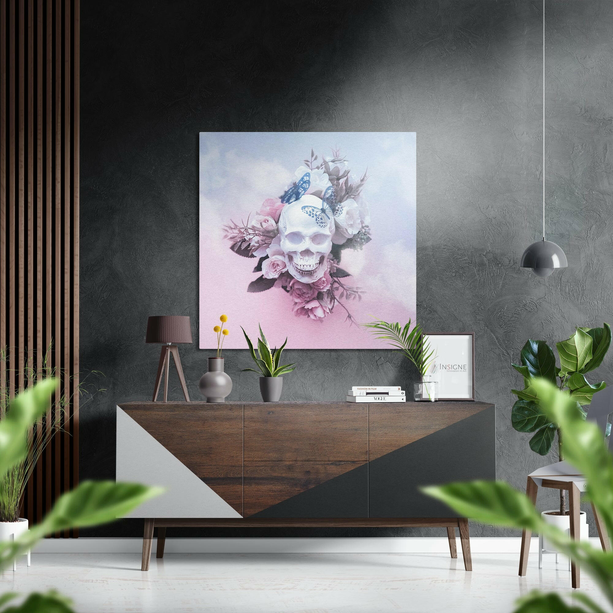 Cute Skull Brushed Aluminium Dibond Wall Art