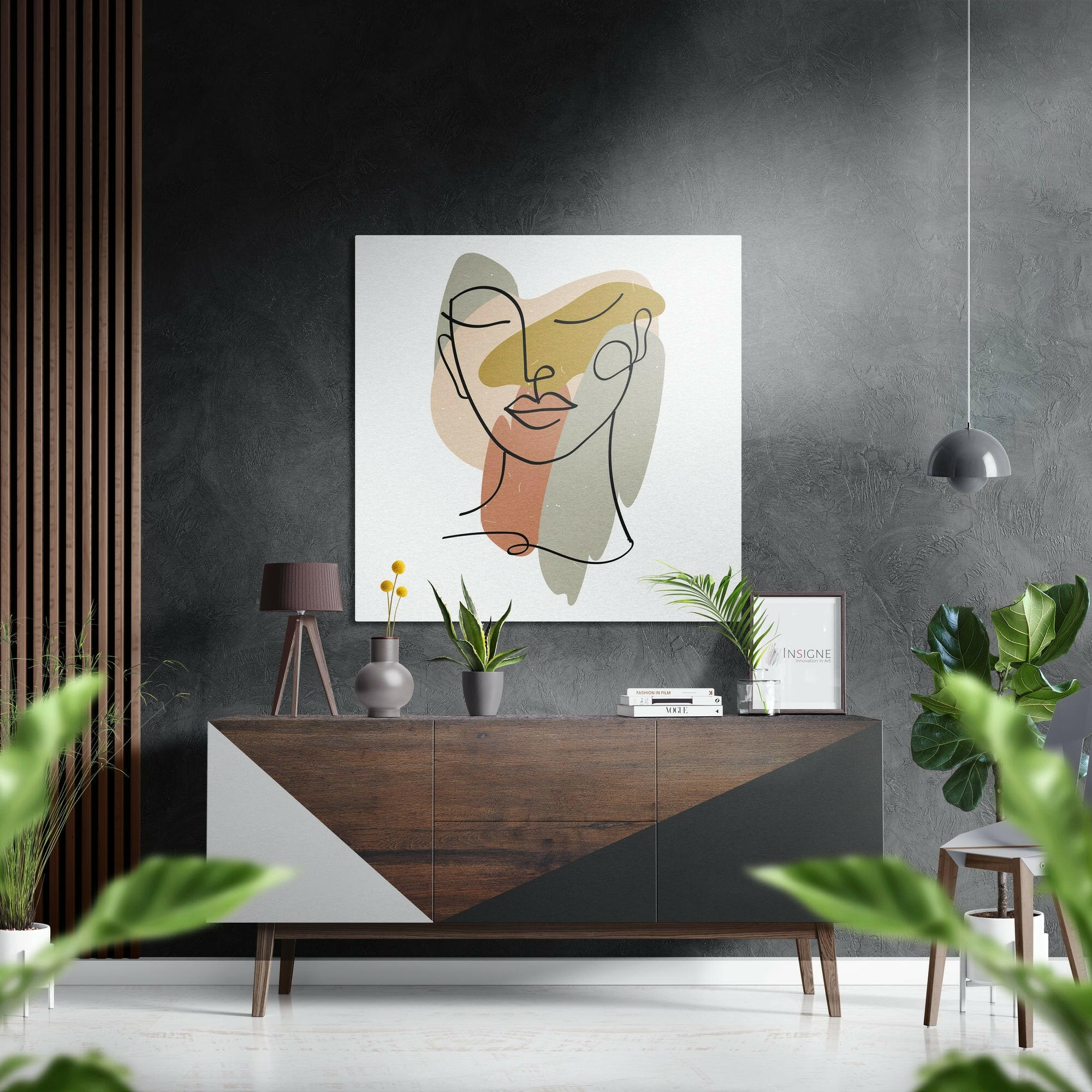 Line Art Brushed Aluminium Dibond Wall Art