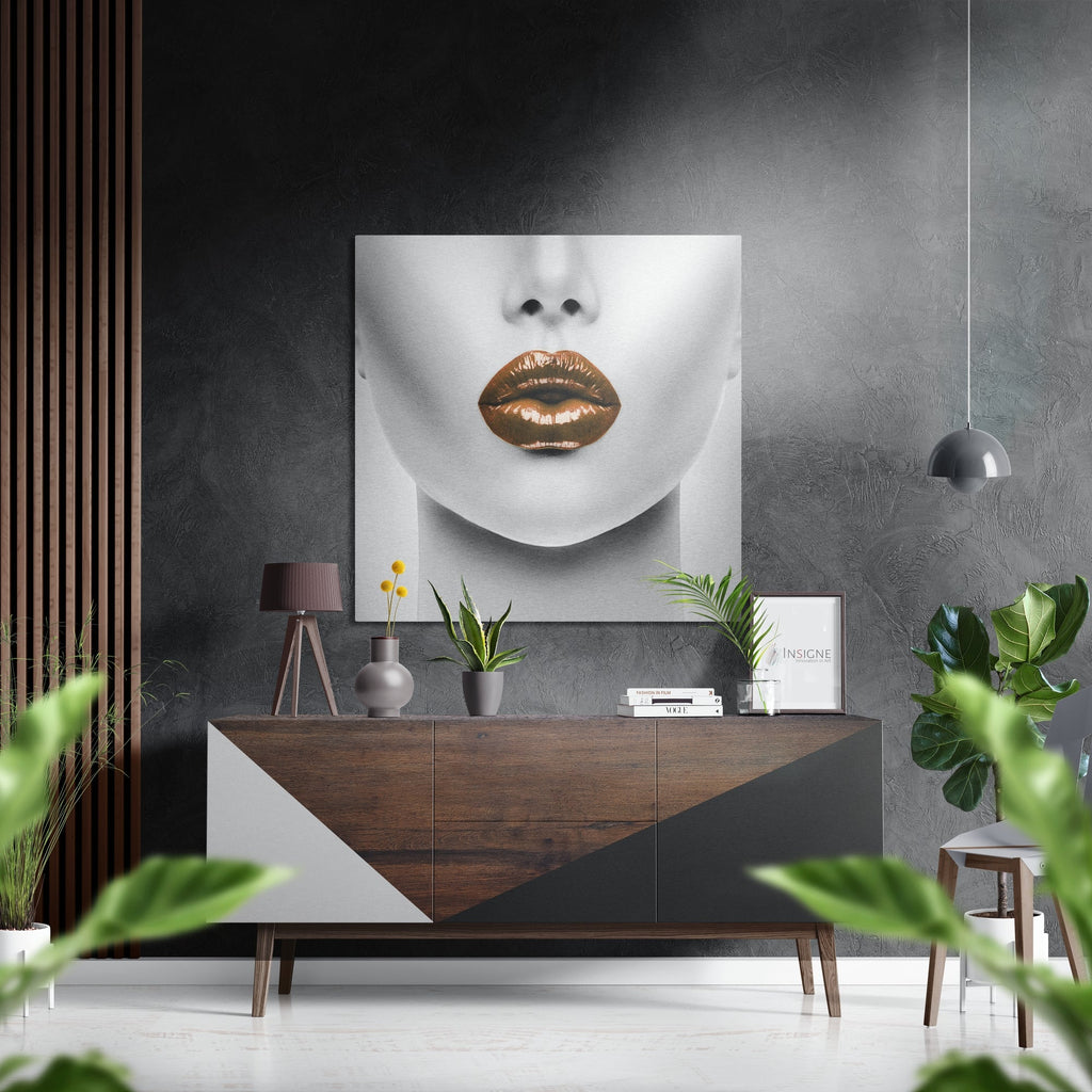 Lips Brushed Aluminium Dibond Wall Art