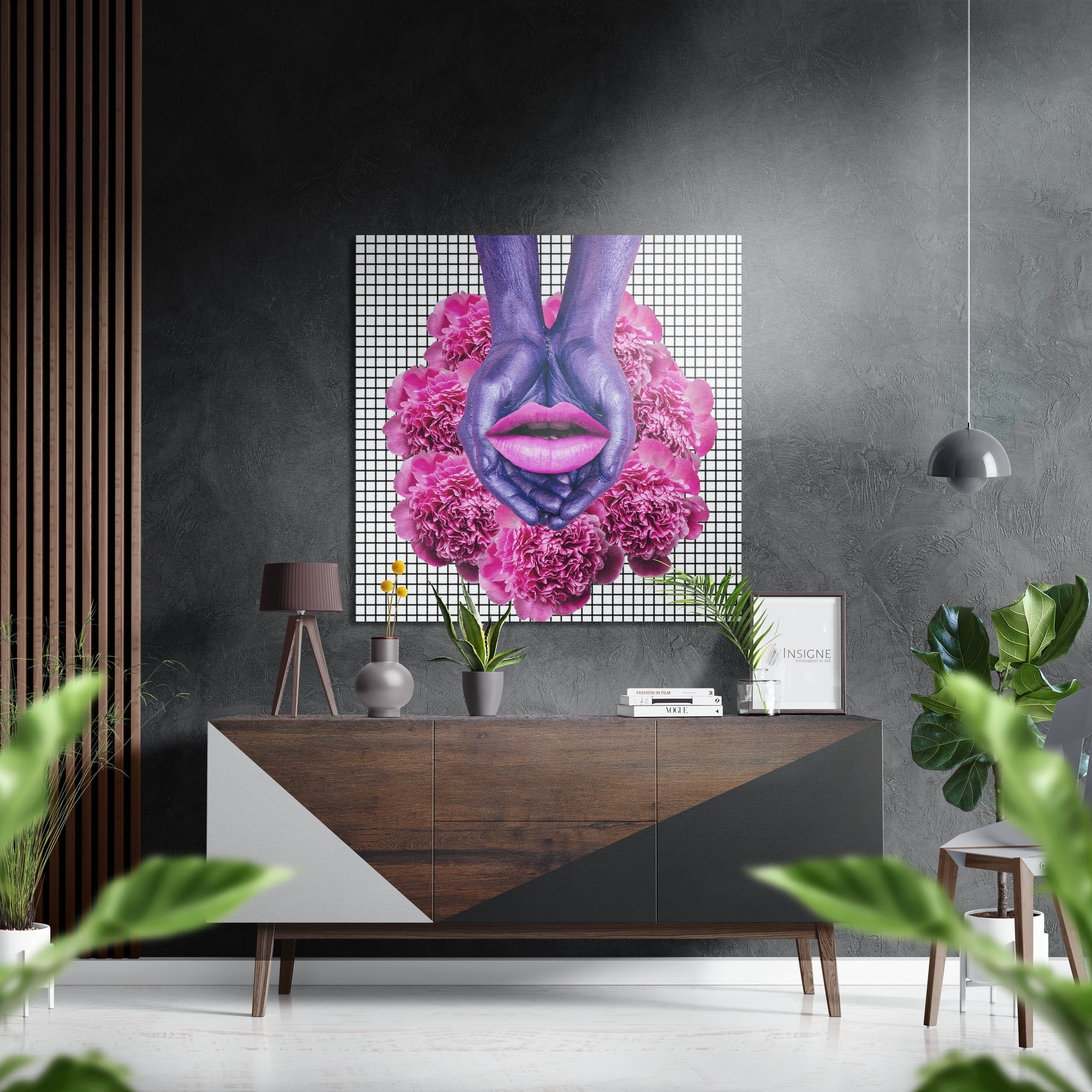 Lips Brushed Aluminium Dibond Wall Art