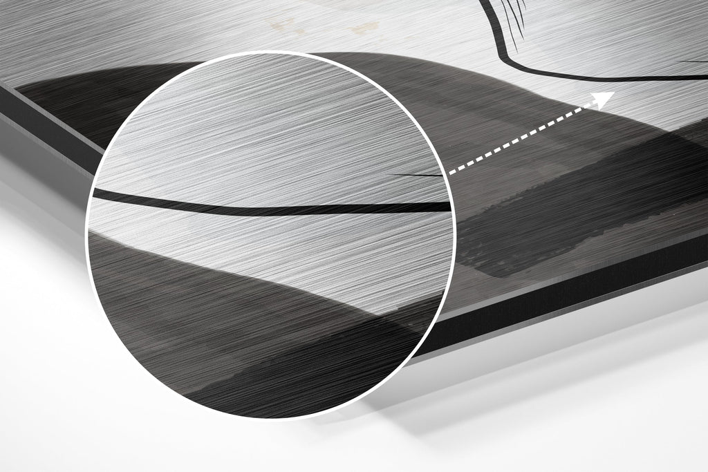 Line Art Brushed Aluminium Dibond Wall Art
