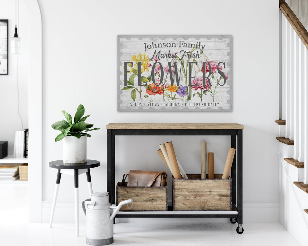 Fresh Flower Market Canvas Wall Art – Custom Spring Home Decor
