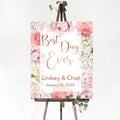 Best Day Ever - Vertical Wedding Welcome Sign