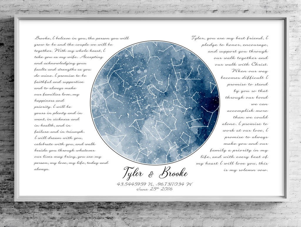 Watercolor Custom Star Map