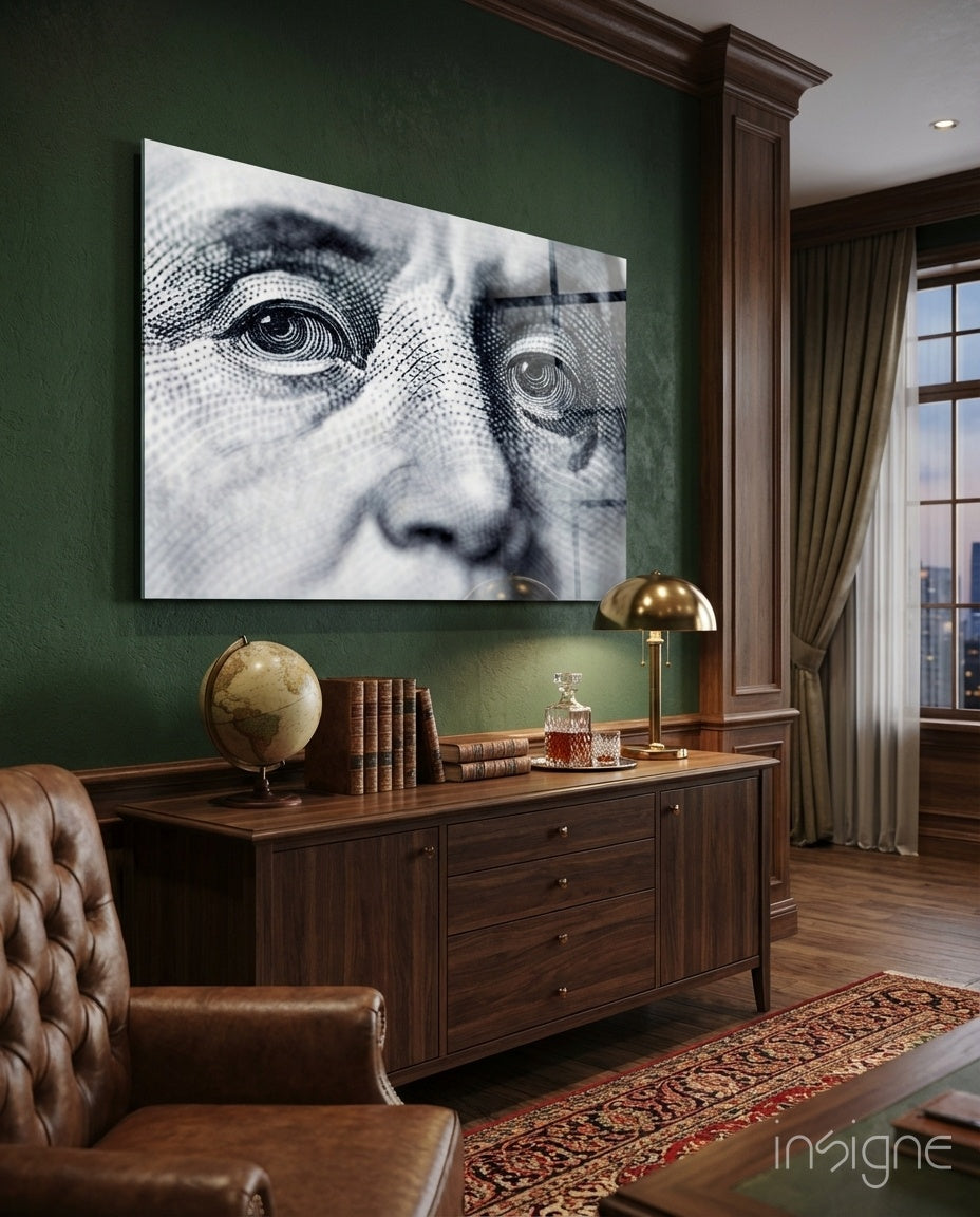 Benjamin Franklin Glass Wall Art