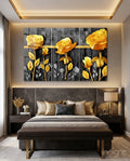 Yellow Rose Glass Wall Art