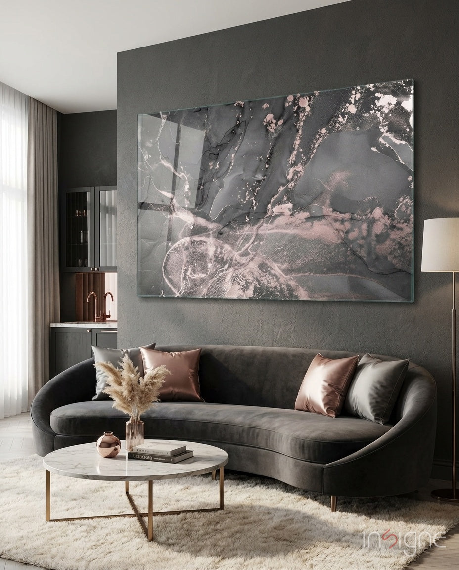 Abstract Depth Glass Wall Art