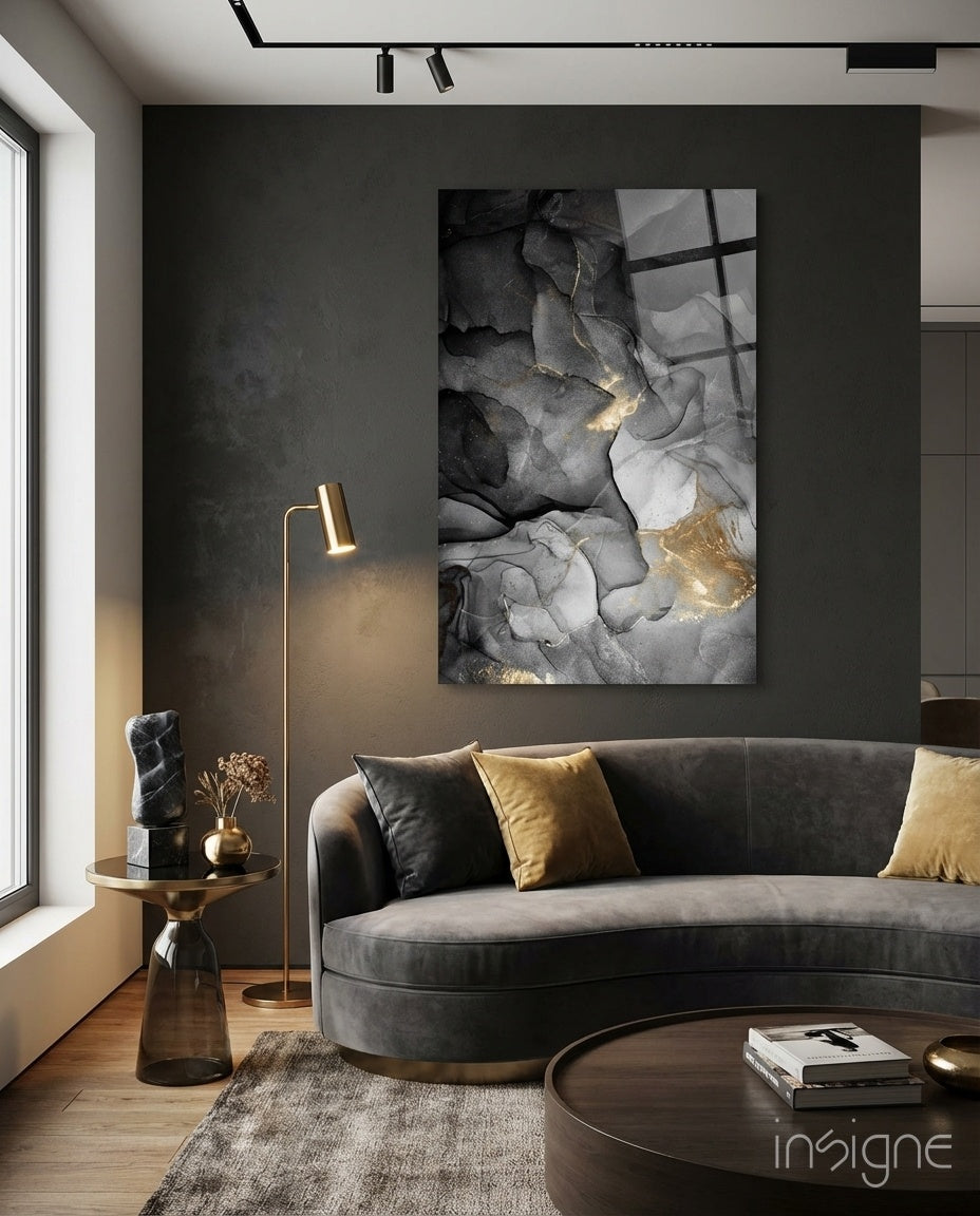 Abstract Depth Glass Wall Art