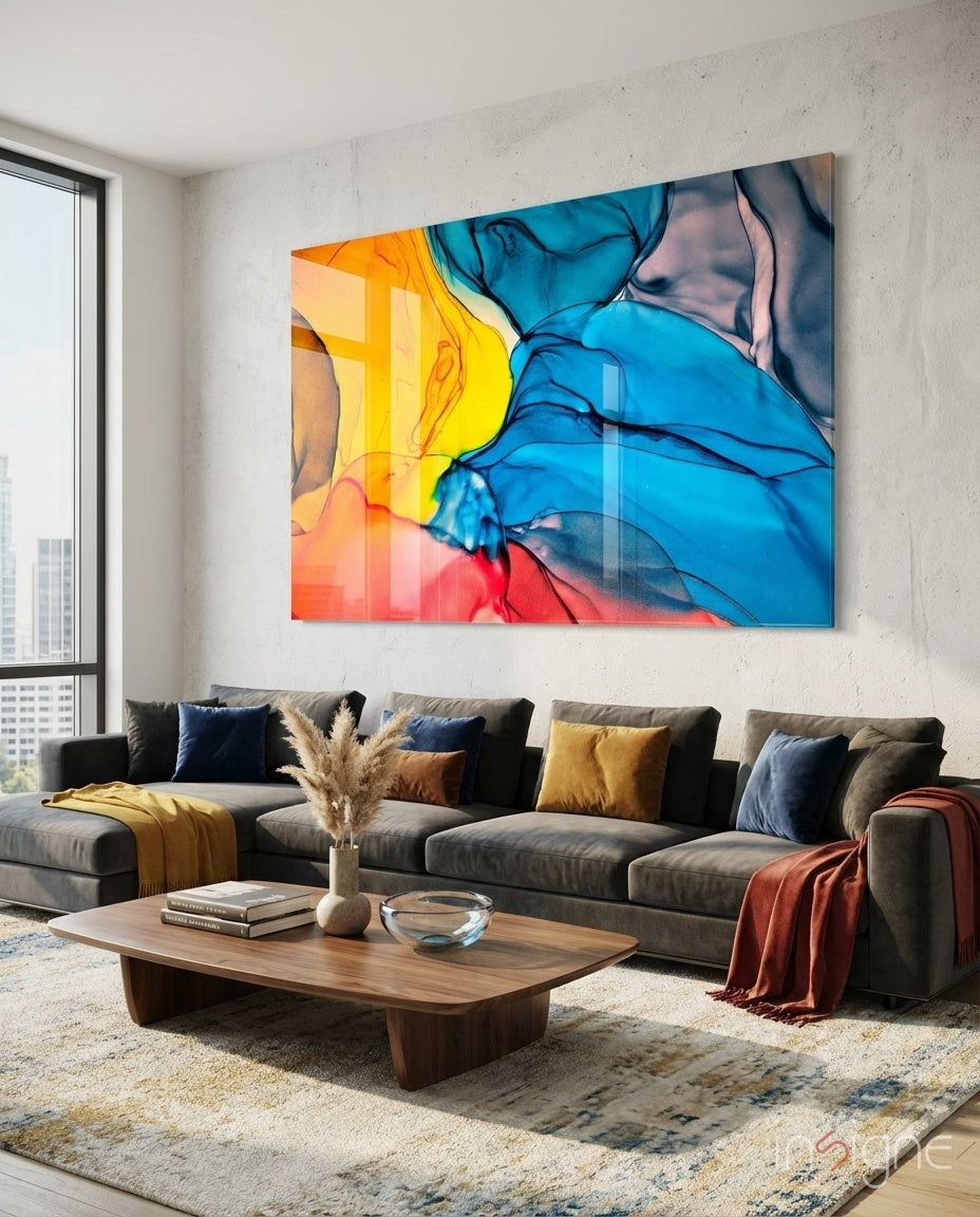 Dance of Colors Glass Wall Art
