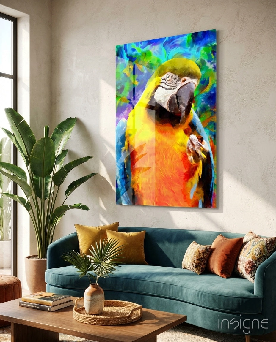 Parrot Glass Wall Art