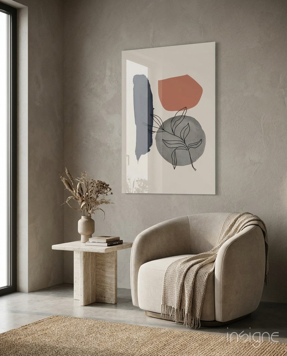 Abstract Shapes Glass Wall Art