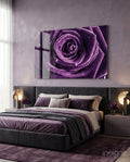Purple Rose Glass Wall Art