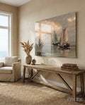 Sailboats Glass Wall Art