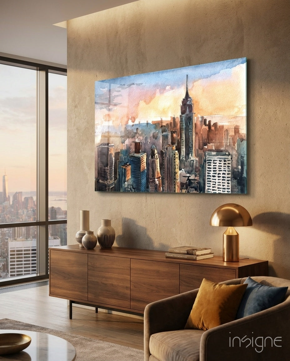 New York City Glass Wall Art