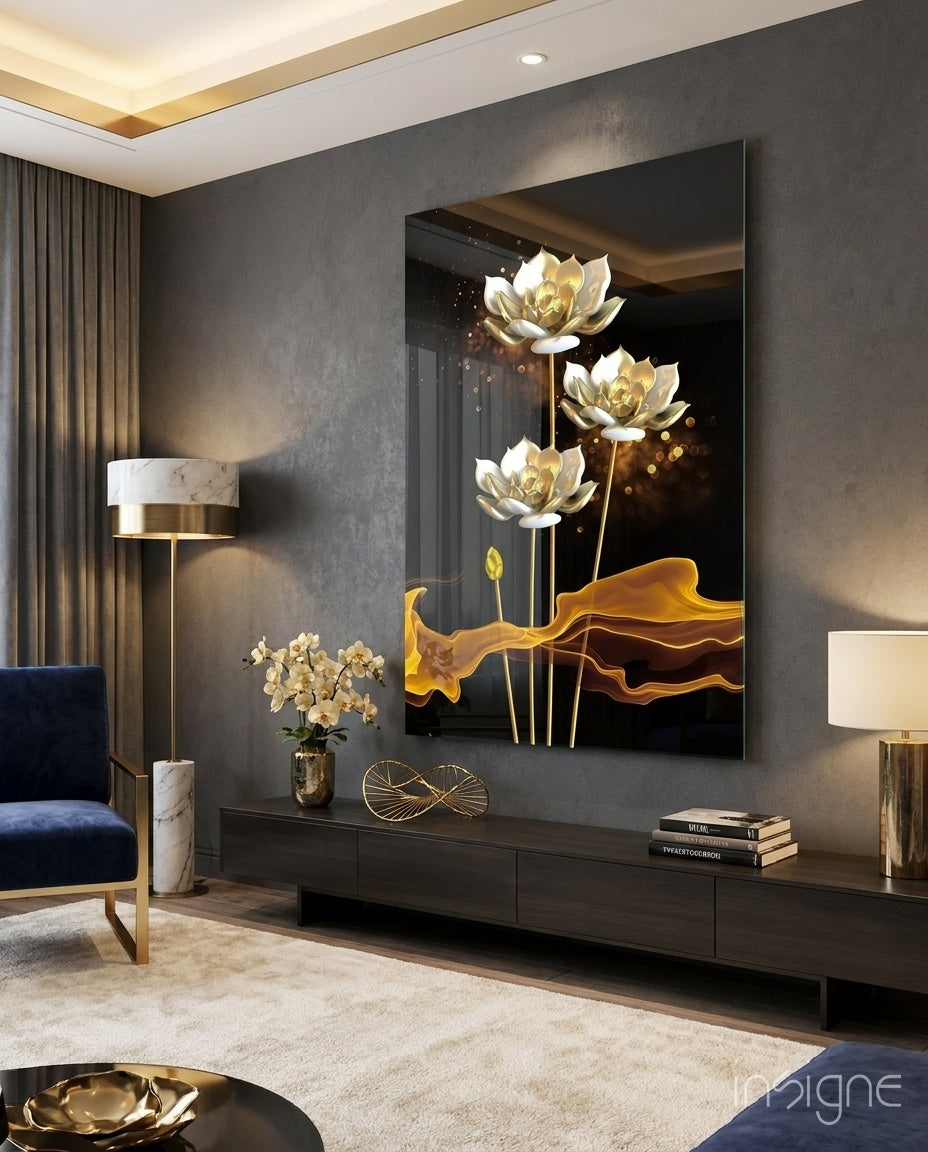 Flowers Glass Wall Art