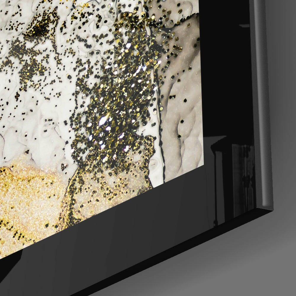 Gold Powder Graphite Glass Wall Art