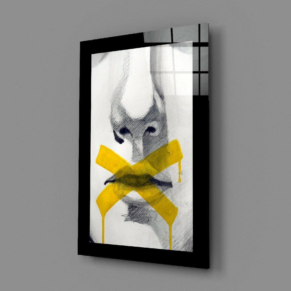 No Talking Glass Wall Art