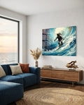Surfing Glass Wall Art || Designer Collection