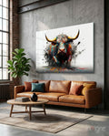 Bull Glass Wall Art|| Designer's Collection