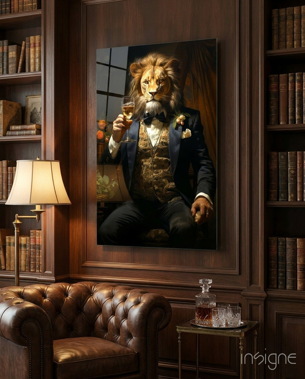 Gentleman Glass Wall Art|| Designer's Collection