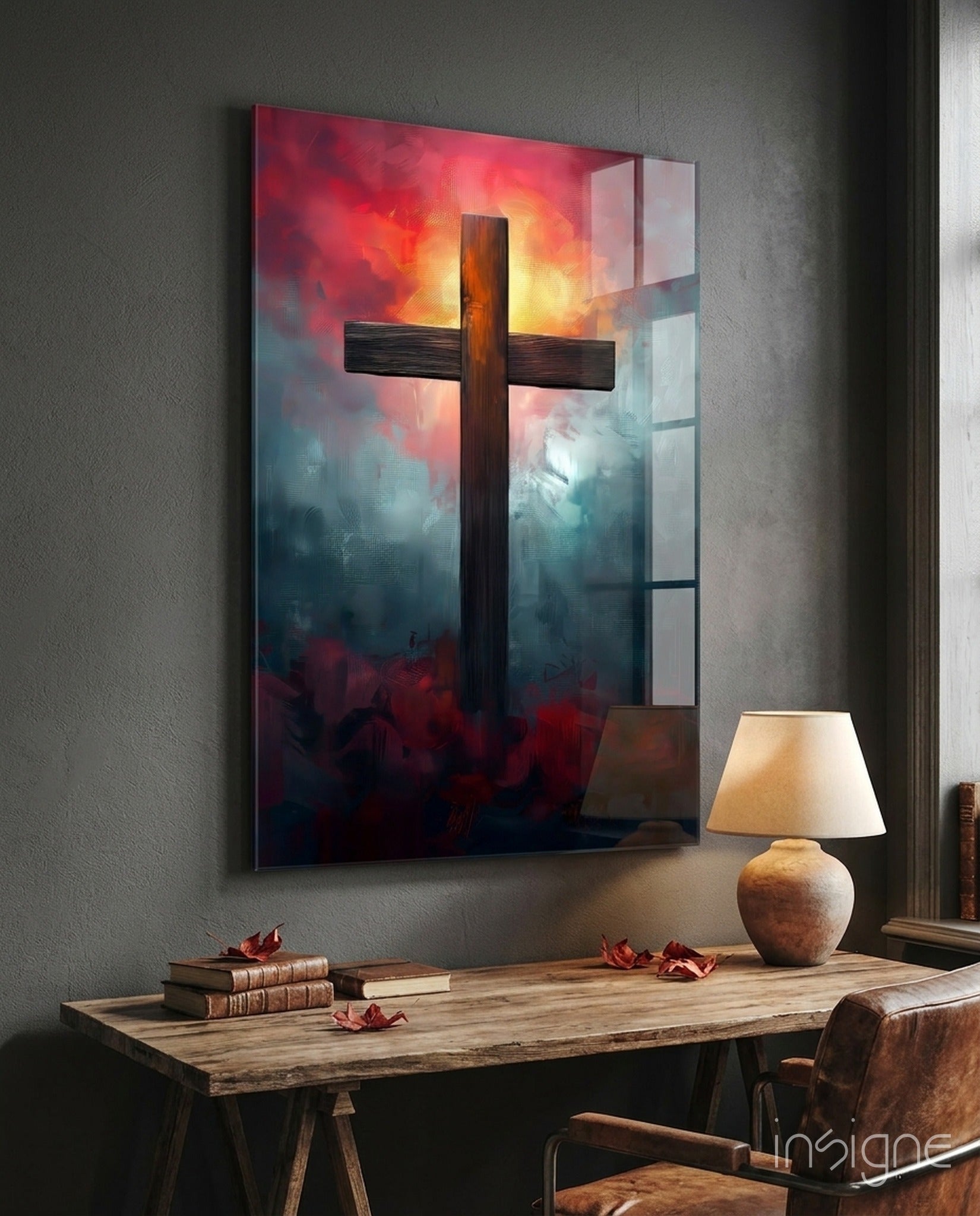 Cross Glass Wall Art || Designer Collection