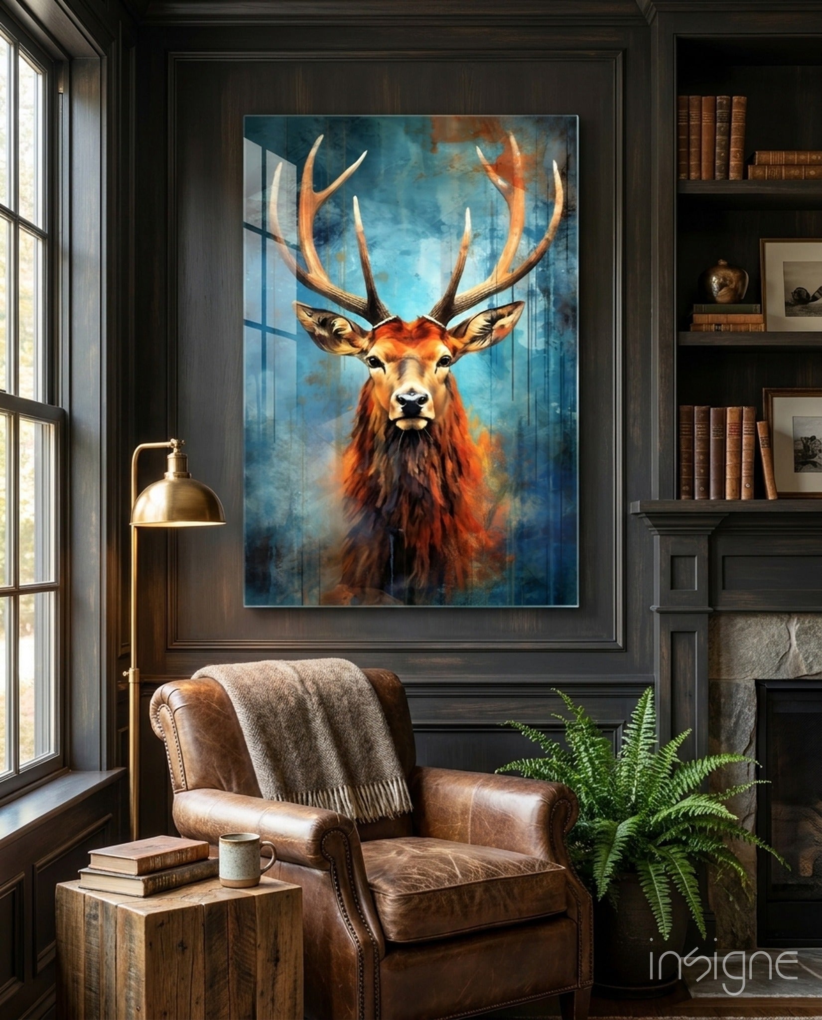 Deer Glass Wall Art || Designer Collection