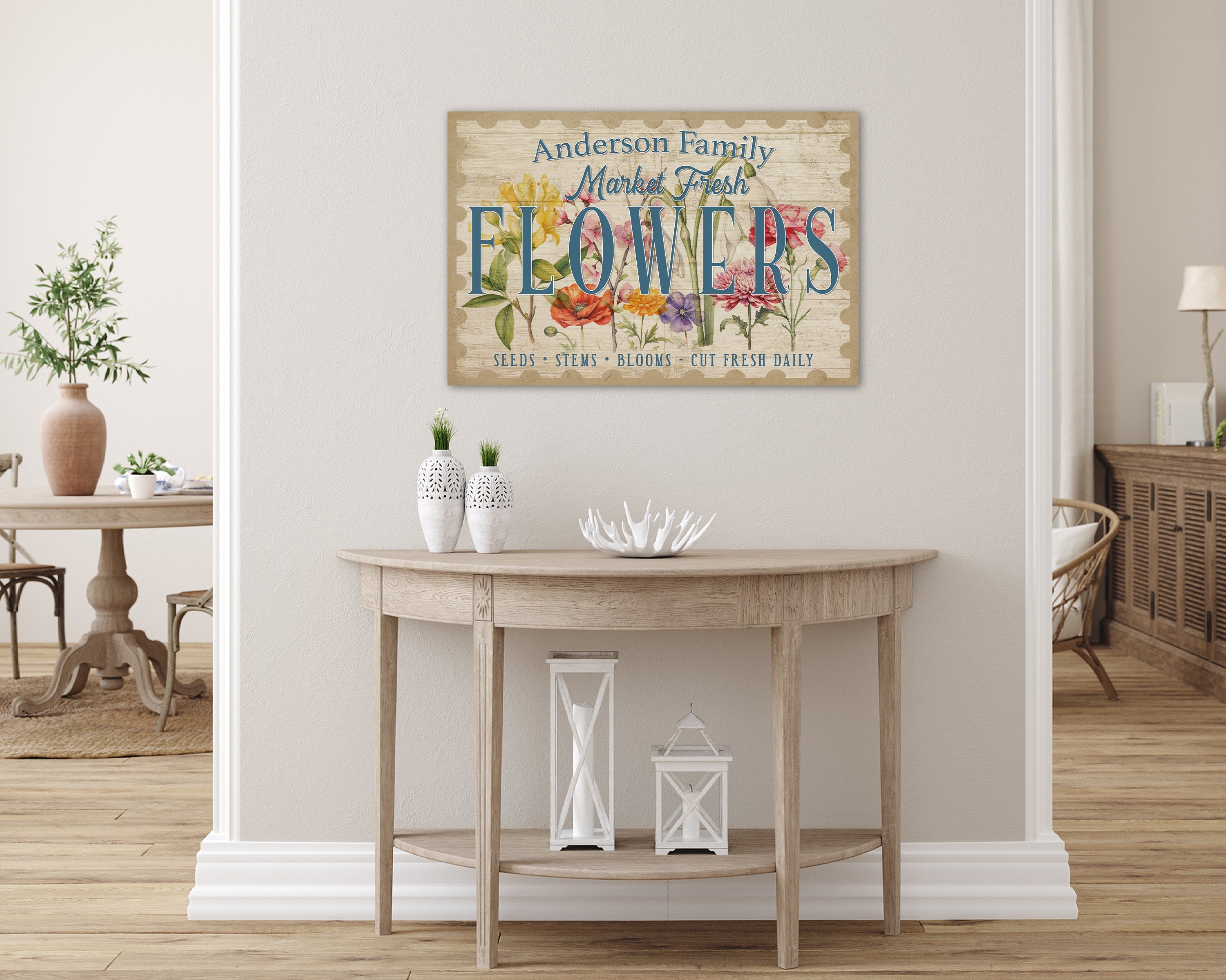 Fresh Flower Market Canvas Wall Art – Custom Spring Home Decor