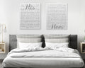 His And Her Vows On Canvas - Personalized Wall Art