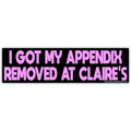 I Got My Appendix Removed at Claire's Sticker