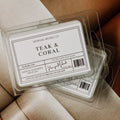 Teak & Coral Wickless Tart