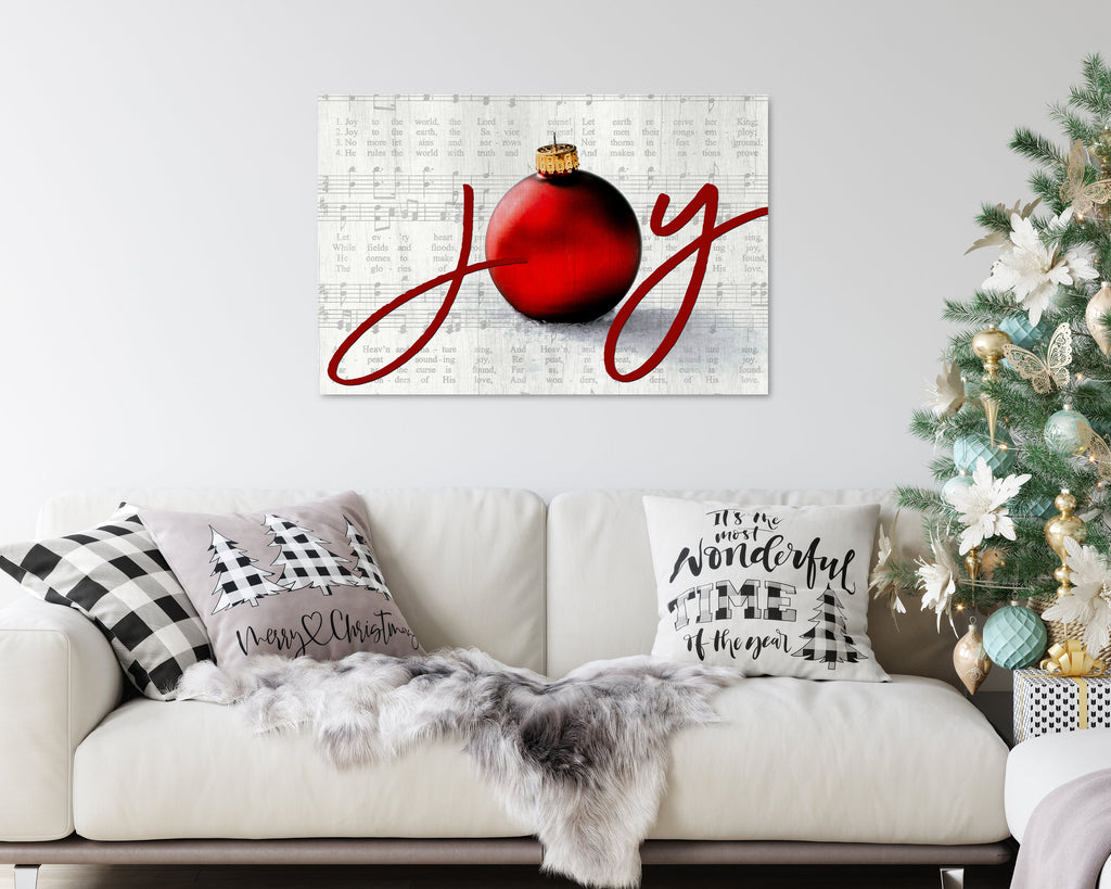 Joy to the World Canvas, Christmas Ornament Joy Sign