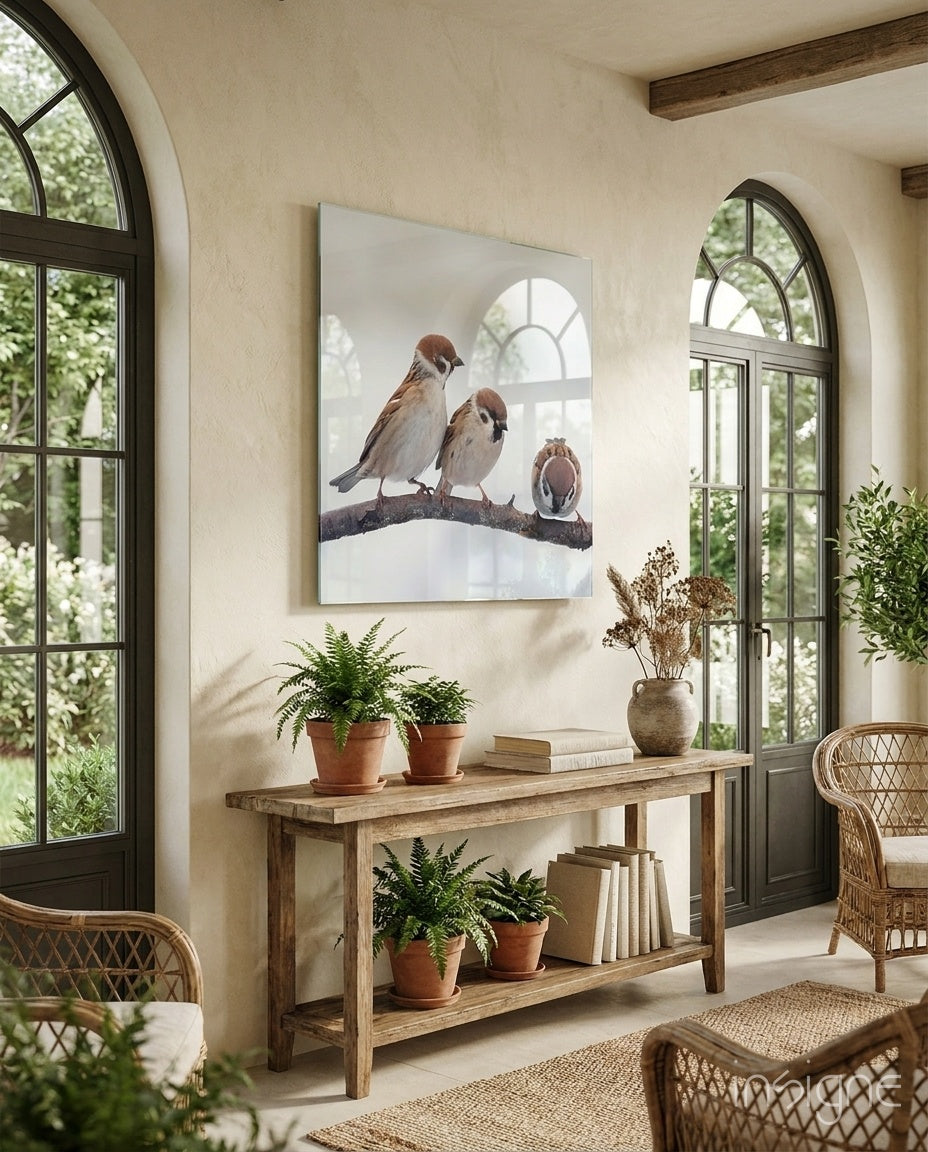 Birds Glass Wall Art