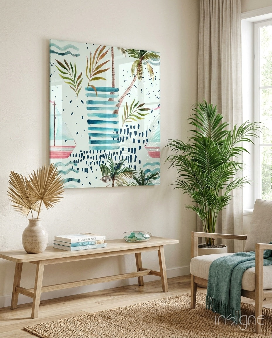 Abstract Glass Wall Art