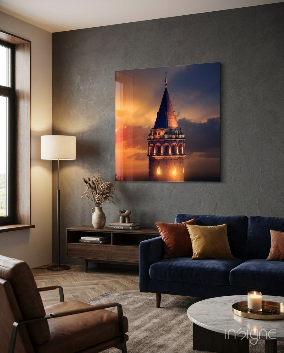 Galata Tower Glass Wall Art