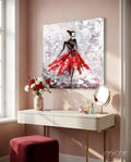 Female (Red) Glass Wall Art