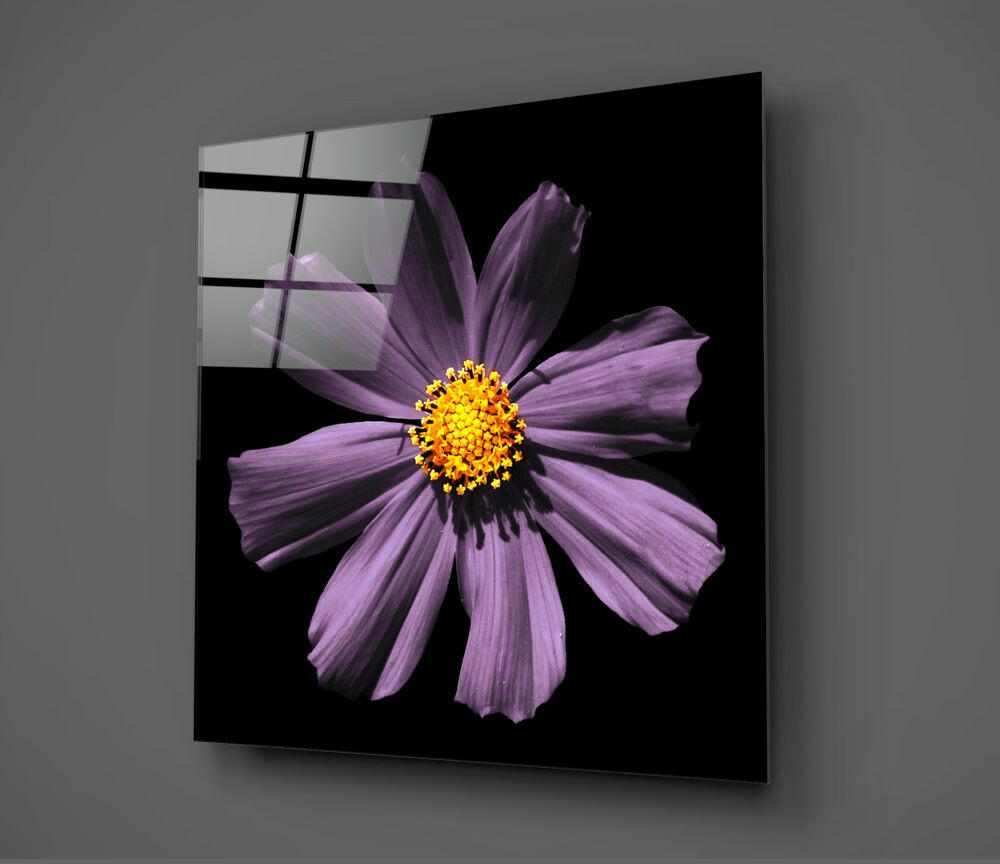 Pink Flower Glass Wall Art