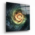 Space Yellow Infinity Glass Wall Art