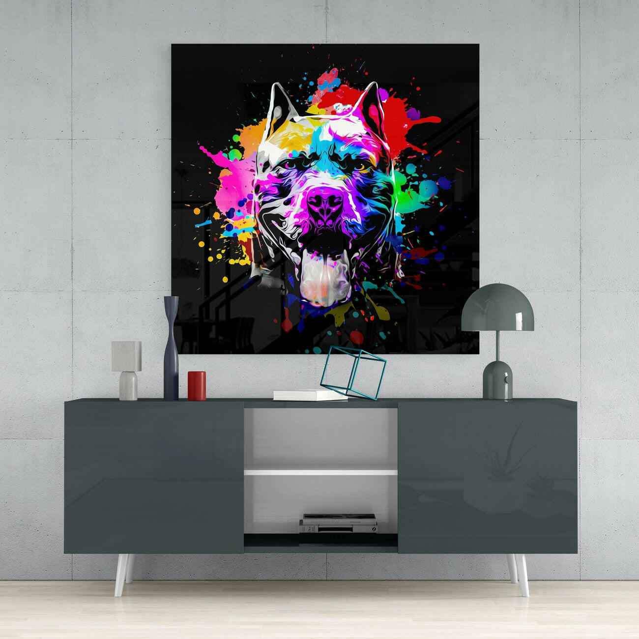 Pitbull Glass Wall Art
