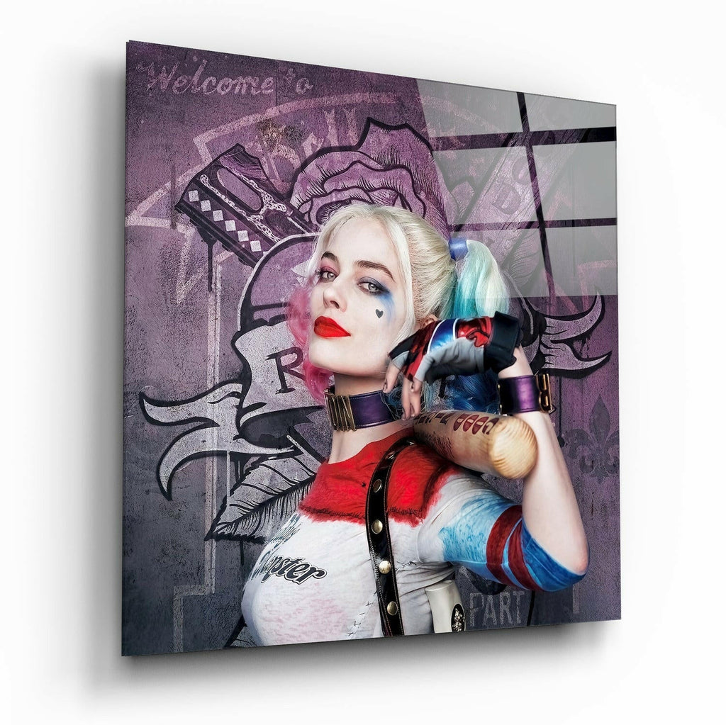 Harley Quinn Glass Wall Art