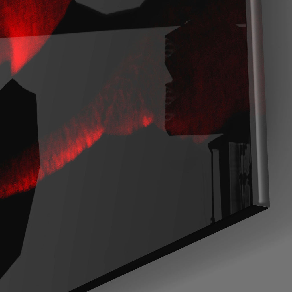 Red Rose Glass Wall Art