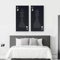 King And Queen 2 Piece Canvas With Song Or Vows Second Anniversary Gift