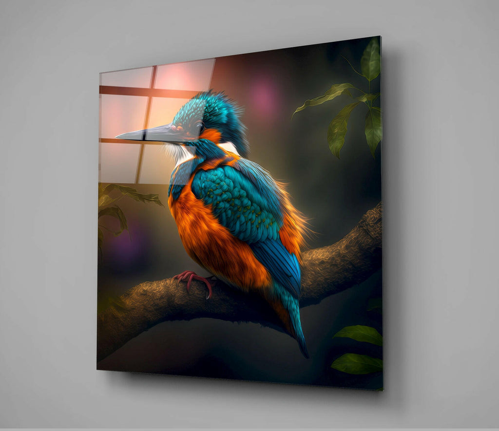 Kingfisher Glass Wall Art  || Designer Collection