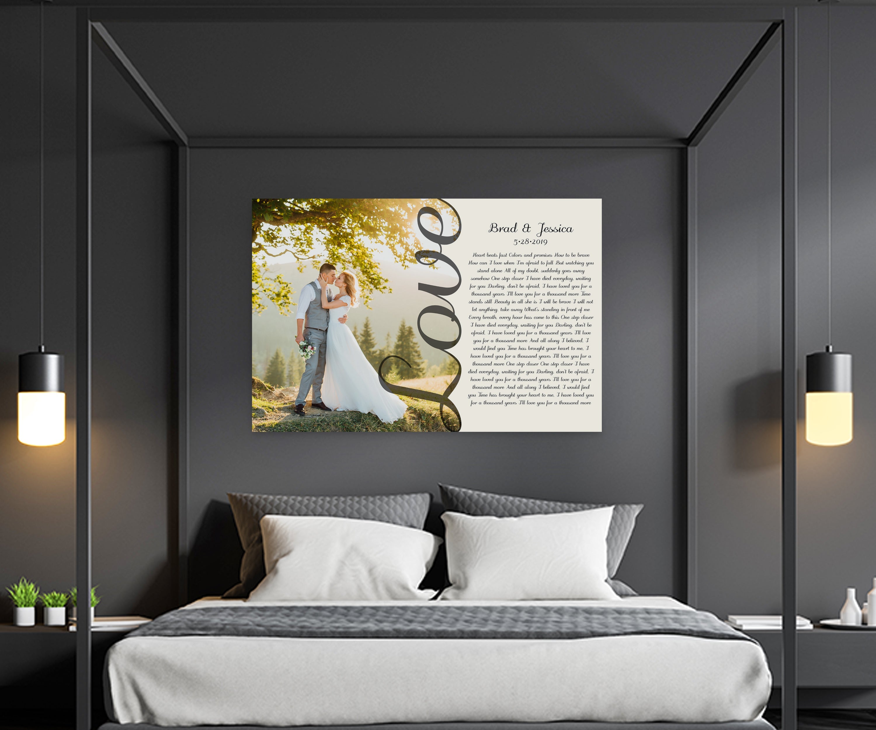 Love Photo - Song Lyrics On Canvas