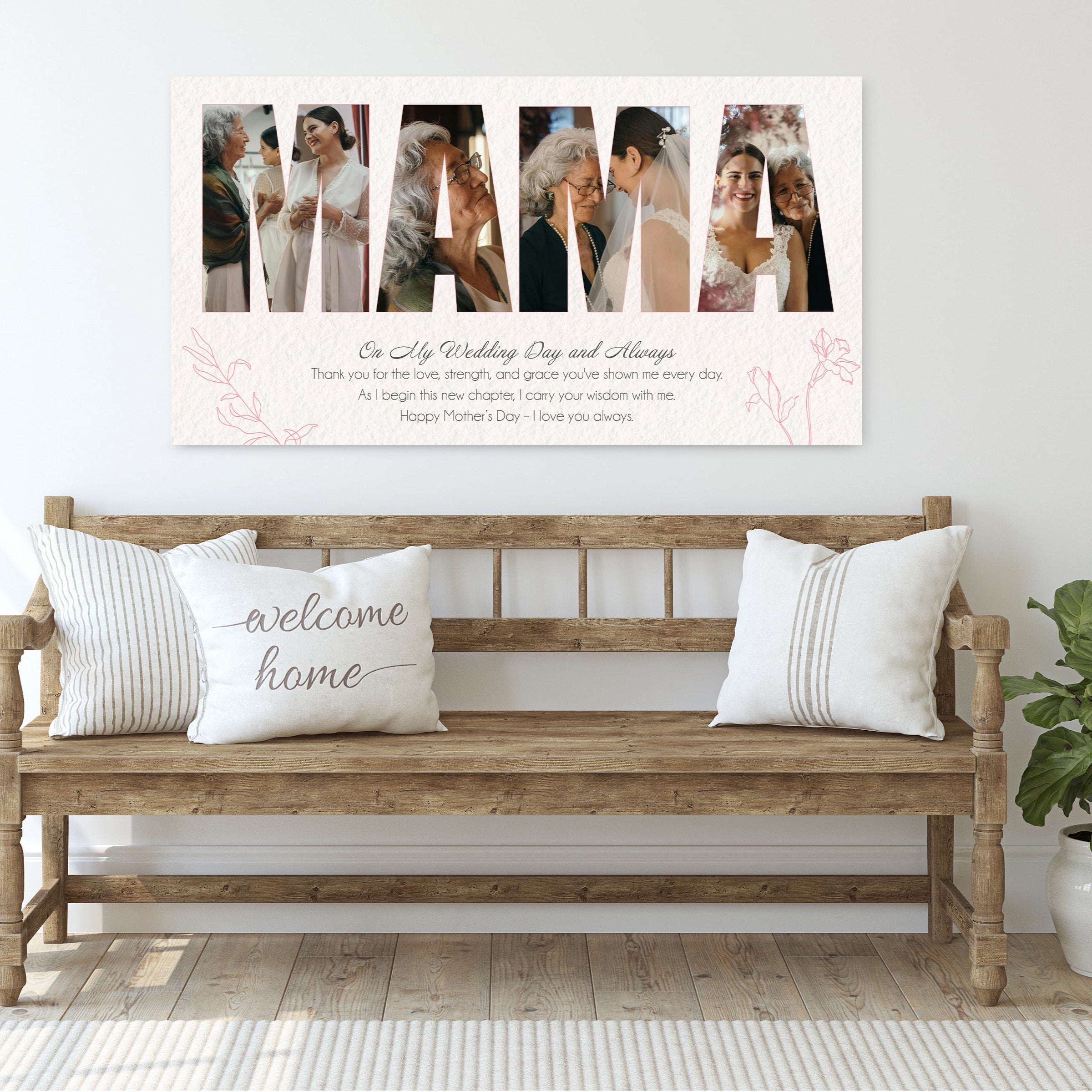 Bride to Mom Photo Canvas
