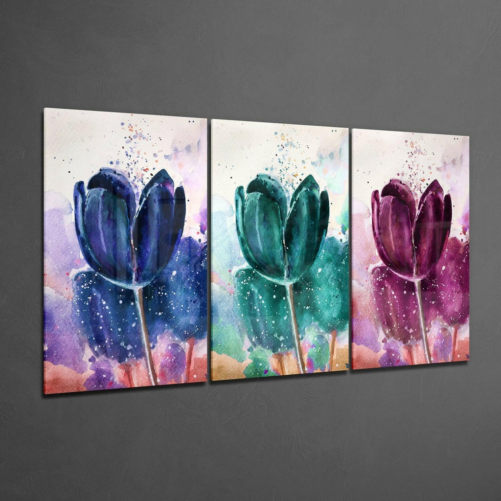 Tulips Glass Wall Art