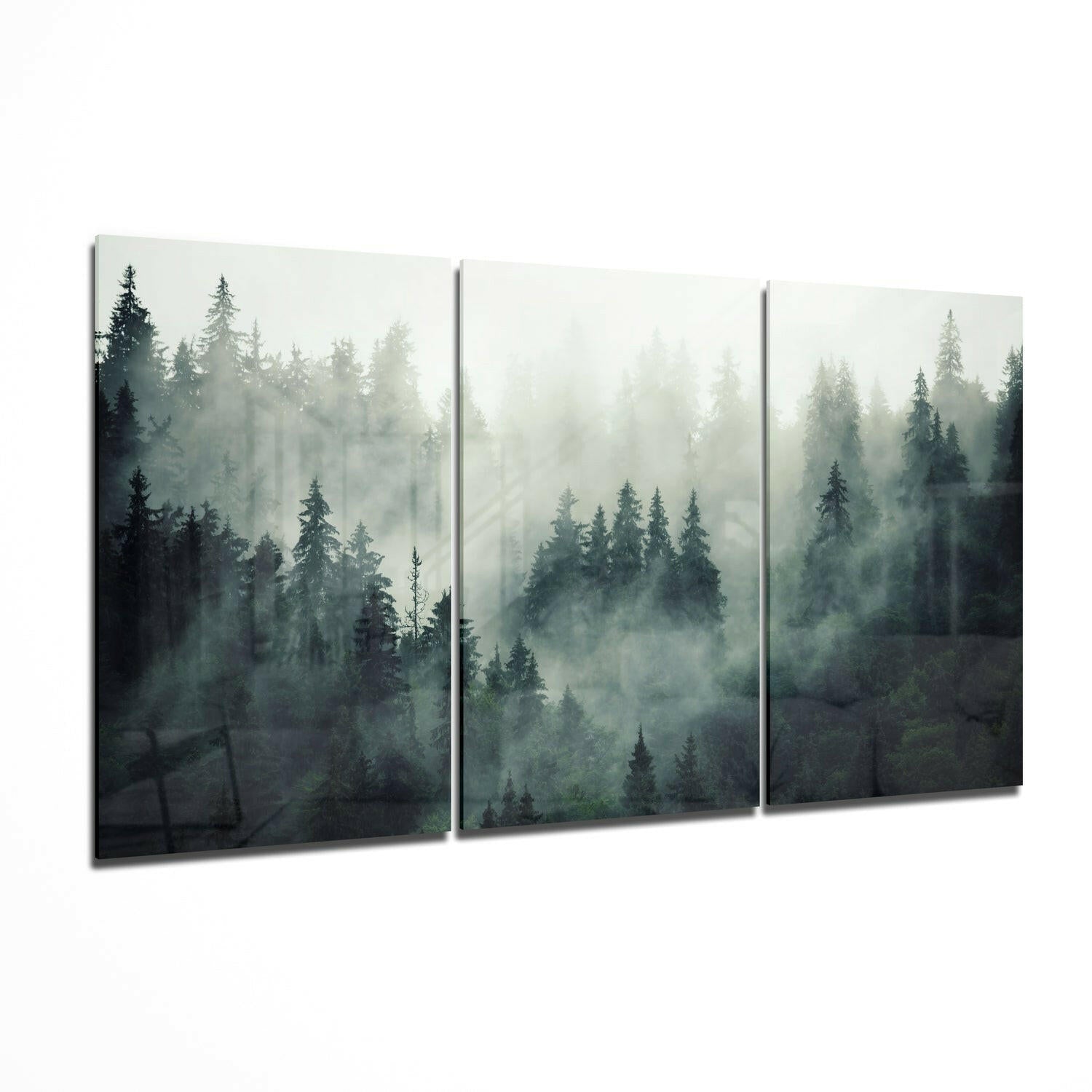 Foggy Forest Glass Wall Art